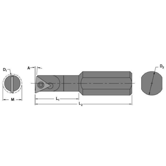 Picture of Everede Tool SC3050L Triangle Boring Bar Dia0.6250 Positive 0.3750 9.53mm - 3/8Cutter Dia